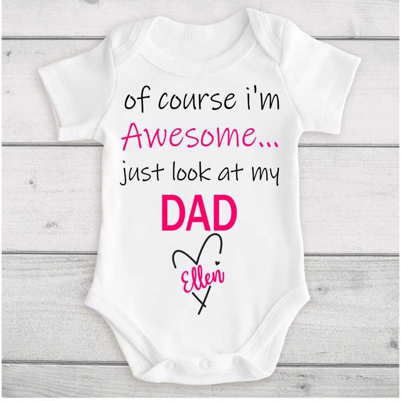 Personalised Baby Vest Awesome like Dad