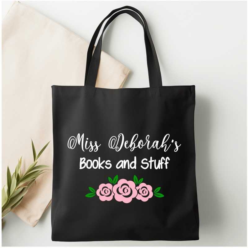 Personalised Tote bag Books and stuff
