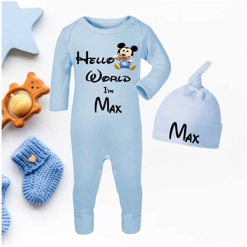 Personalised Baby Grow and Hat Set...