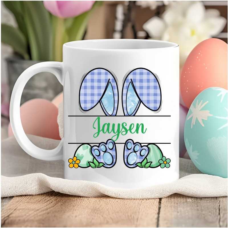 Personalised Easter Bunny Mug Blue