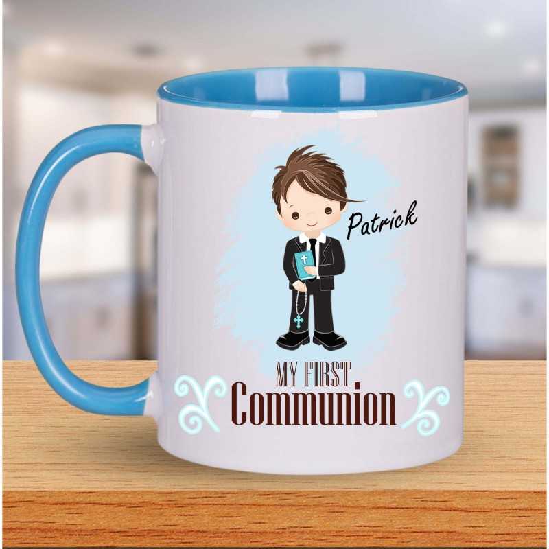 Personalised Communion Mug Blue