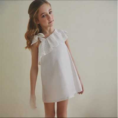 Beige Stripe Satin Girl's...