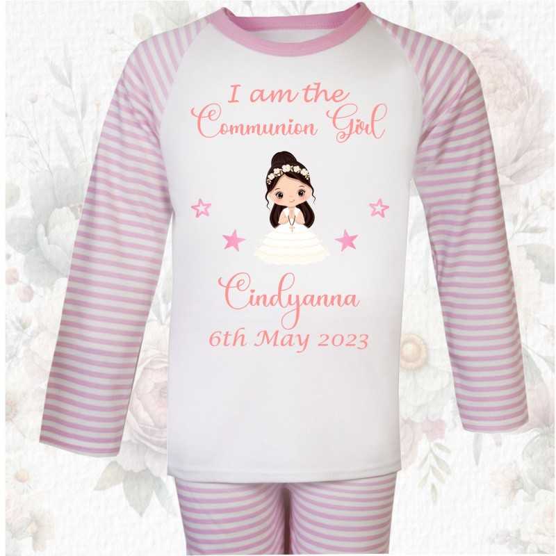 Personalised Communion Pjs Pink