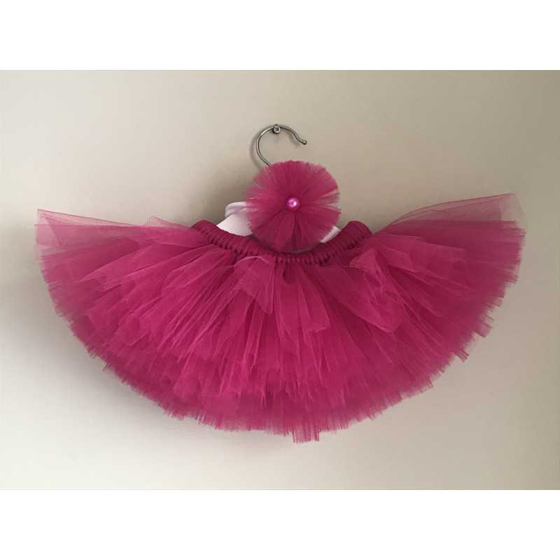 Tutu skirt and headband set Rose Pink