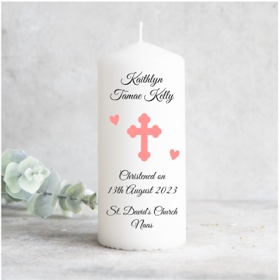 Christening Candle Blue/Pink 2