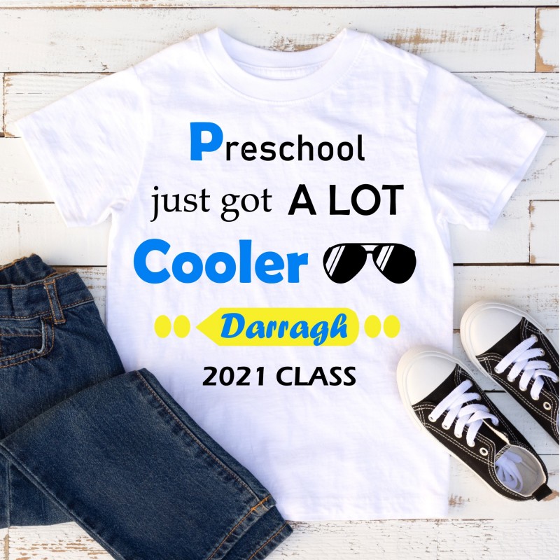 Personalised T-shirt 'Preschool Cooler'