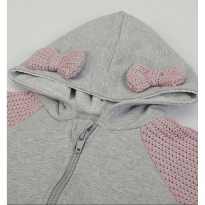 Cardigan pink/grey 2
