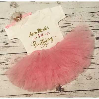 Birthday Tutu Set Pink with...