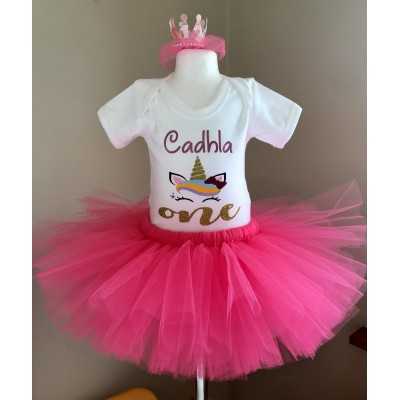 Unicorn Tutu Set Bright Pink