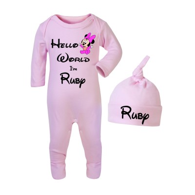 Personalised pink Baby grow...