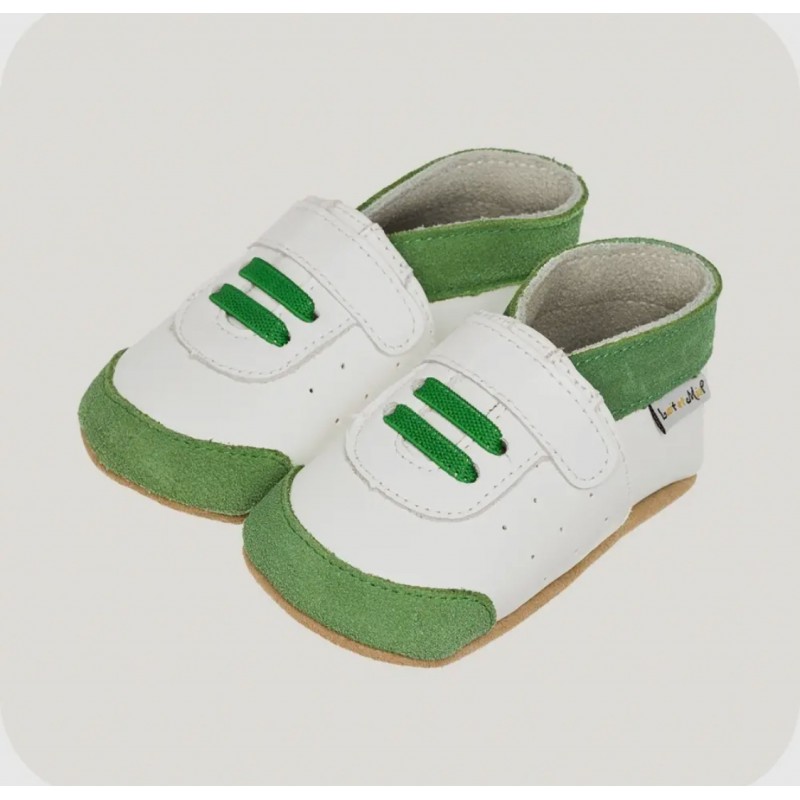 Baby Leather Slippers - Green Sneakers