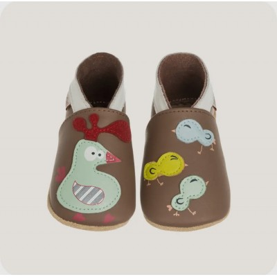 Baby Leather Slippers - Hen... 2