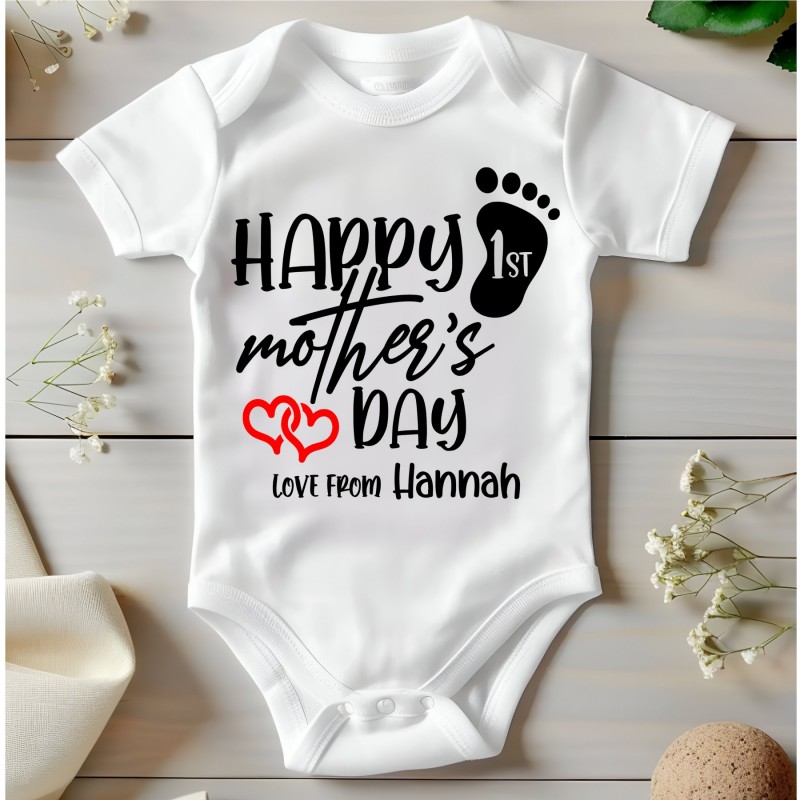 Personalised 1st Mother's Day baby vest