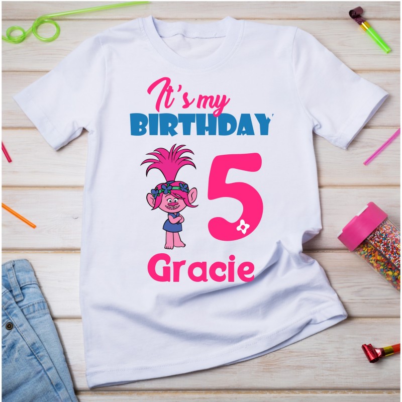 Personalised Birthday T-shirt Poppy