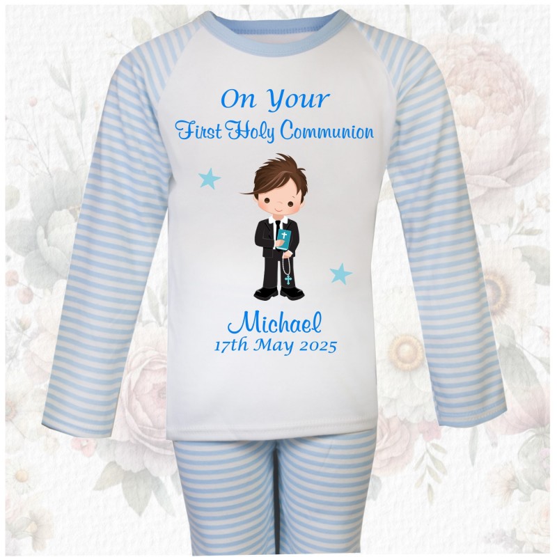 Personalised Communion Pjs Boys