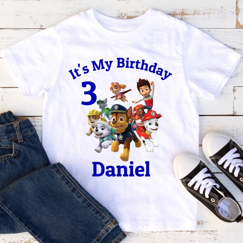 Personalised Birthday T-shirt Paw Patrol