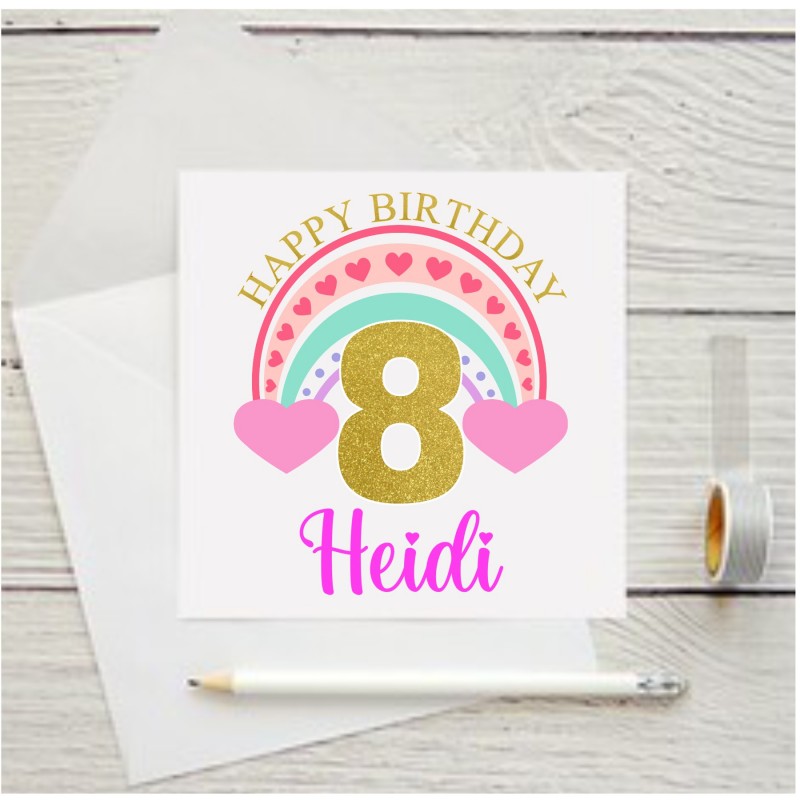 Personalised Birthday Card Rainbow