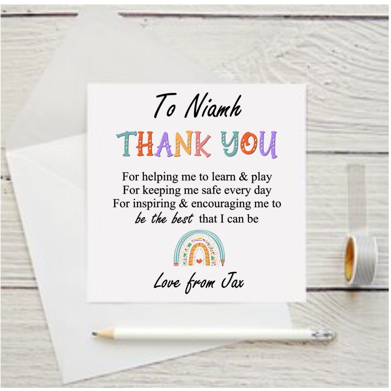 Personalised Thank You Teacher card 1