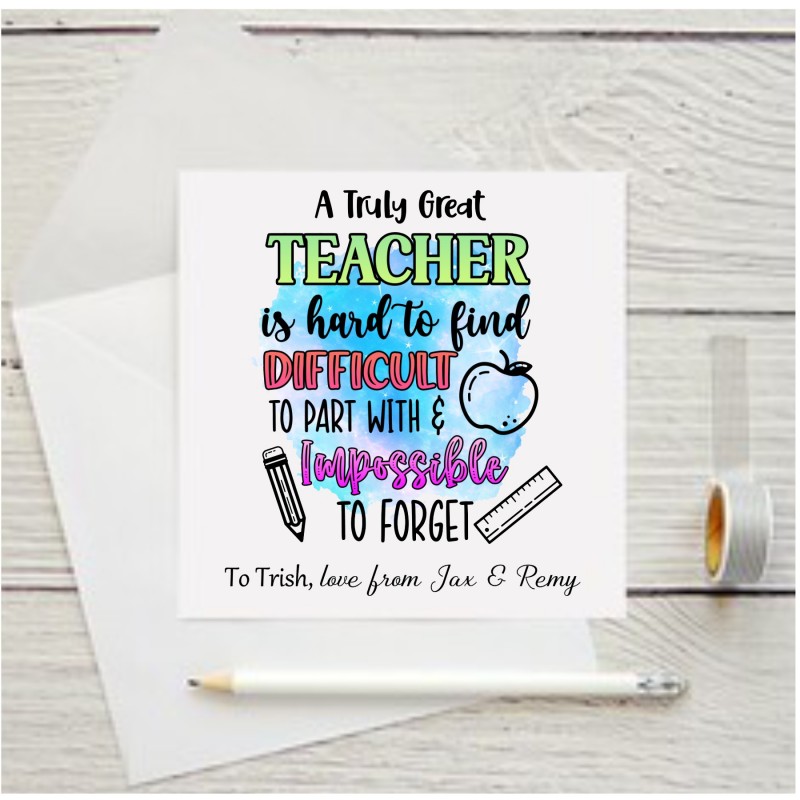 Personalised Thank You Teacher card 2