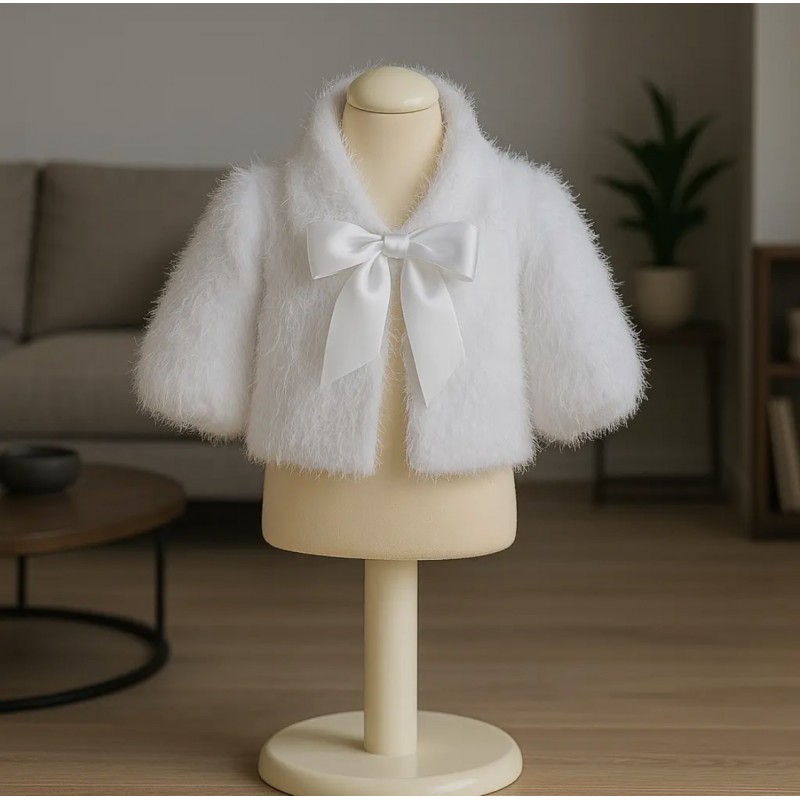 Baby Girl Christening Bolero, Faux...