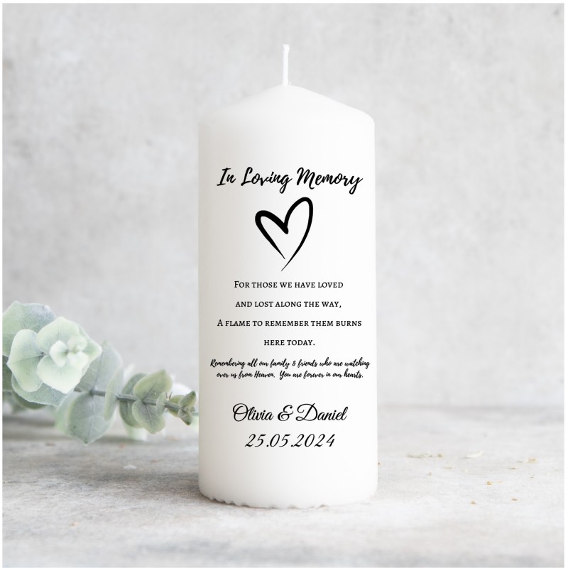 Personalised Remembrance Wedding Candle