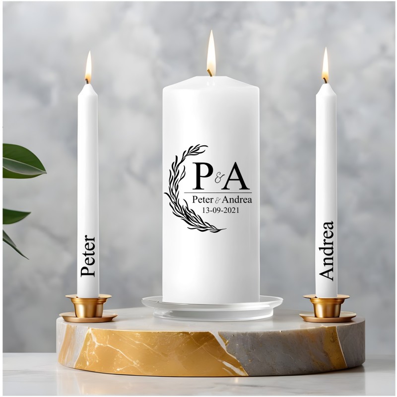 Personalised Wedding candle set 1