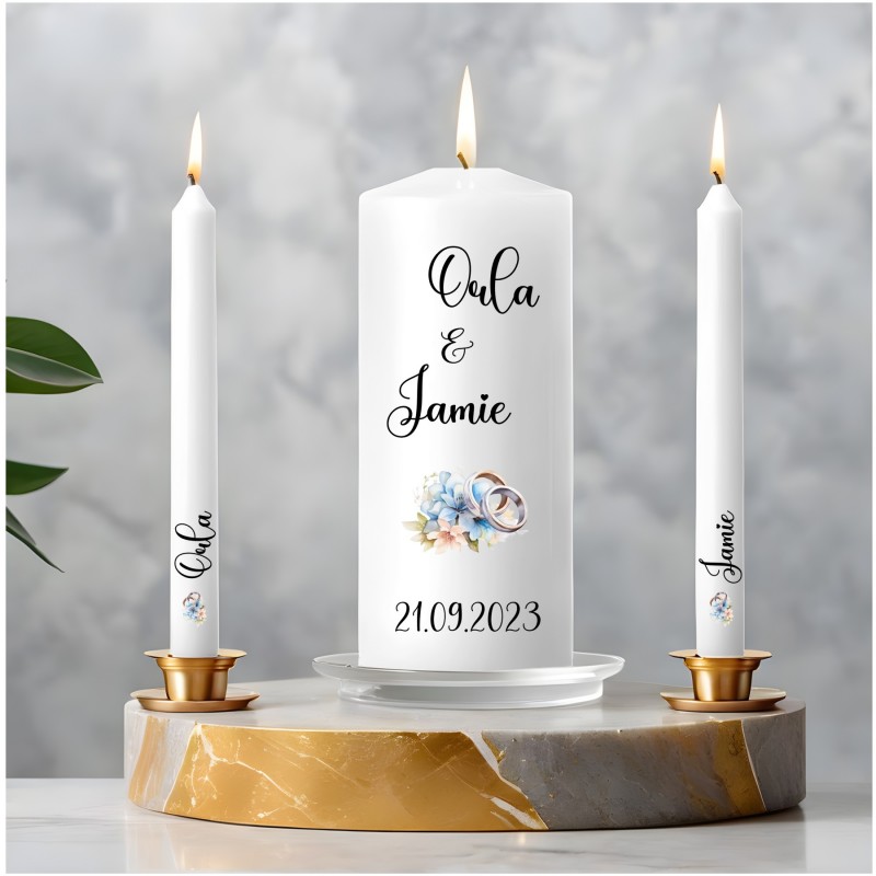 Personalised Wedding candle set 2