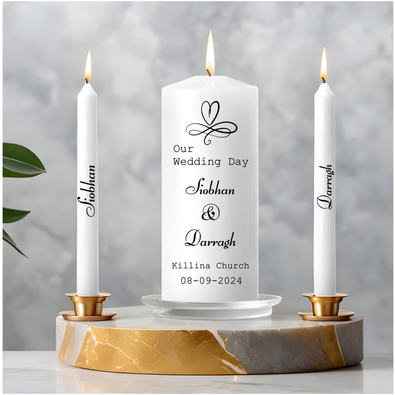 Personalised Wedding candle set 3