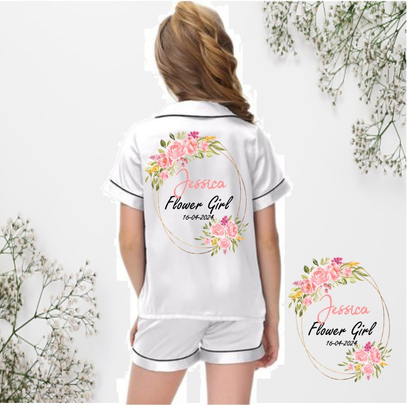 Personalised Flower Girl satin pyjamas 2