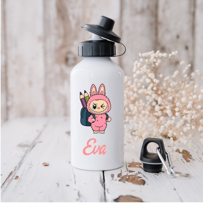 Personalised School Water Bottle pink...