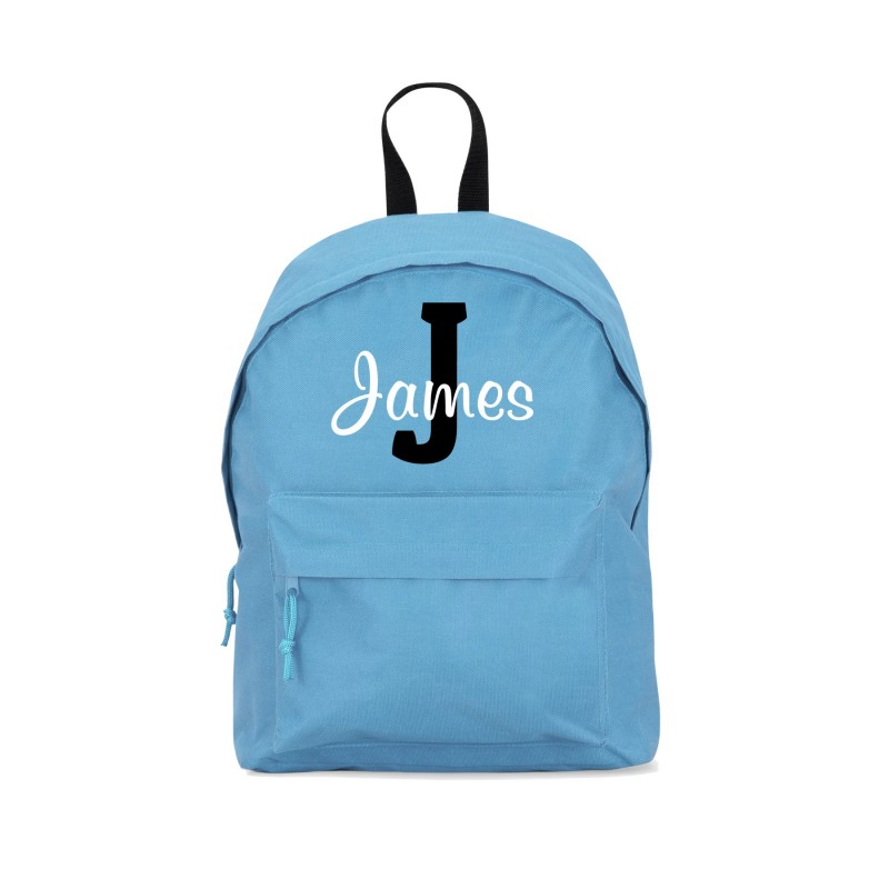 Personalised School Backpack Light Blue