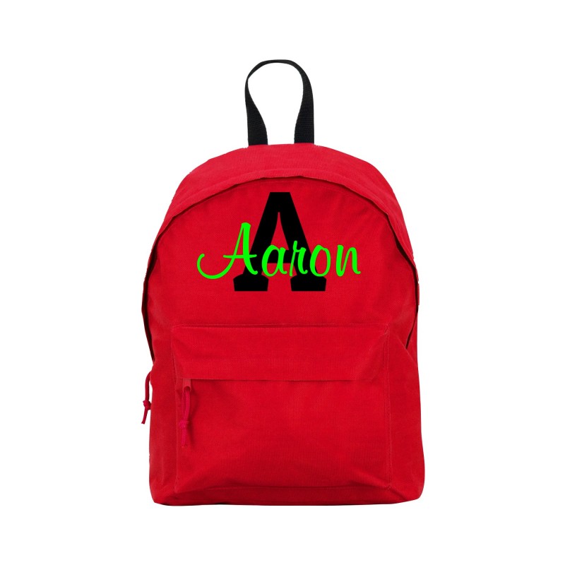 Personalised School Backpack Red
