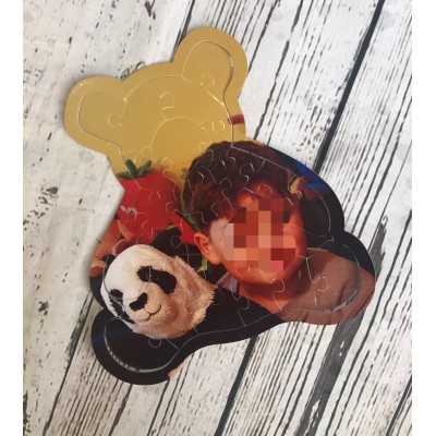 Photo puzzle teddy bear shape