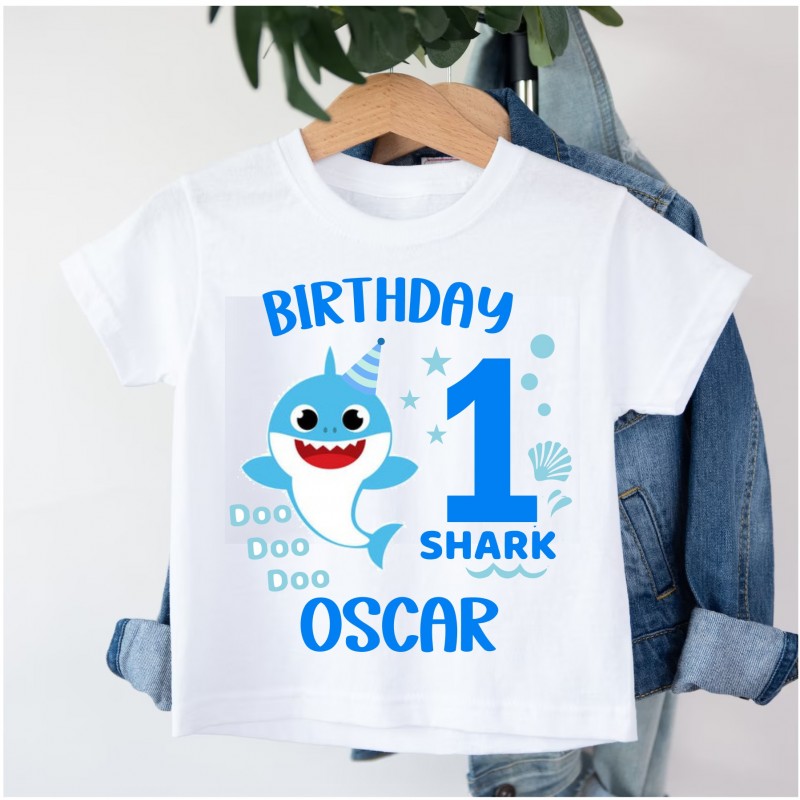 Personalised Birthday T-shirt Baby Shark