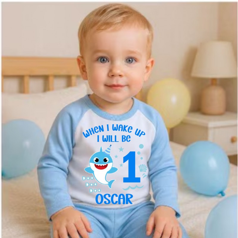 Personalised Baby Shark Birthday Pyjamas
