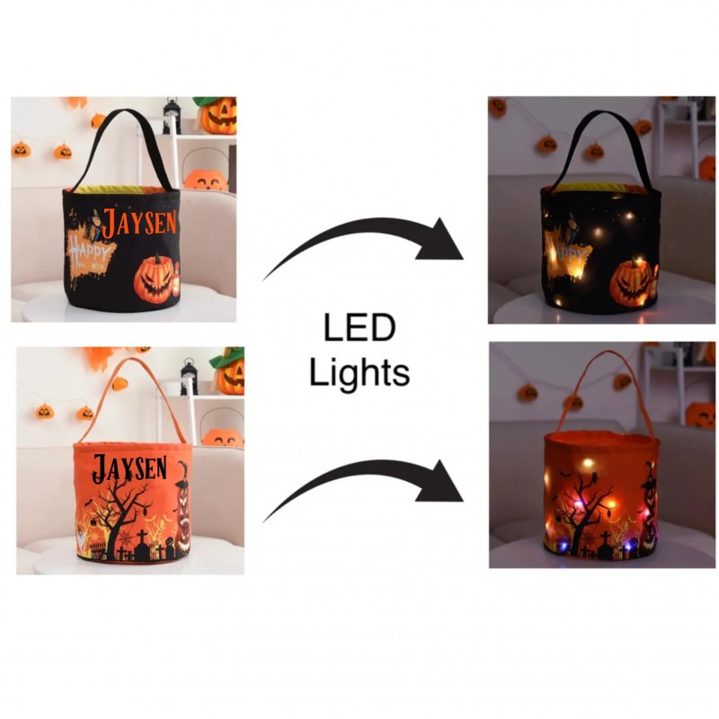 Personalized LED Trick or Treat Bags
