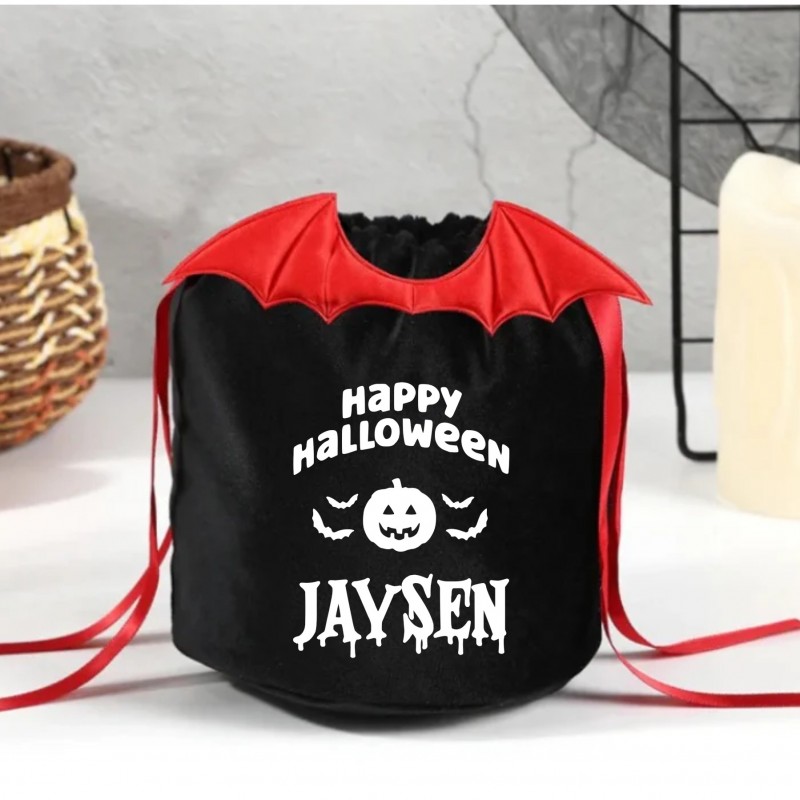 Personalised Halloween Treat Bags Bat