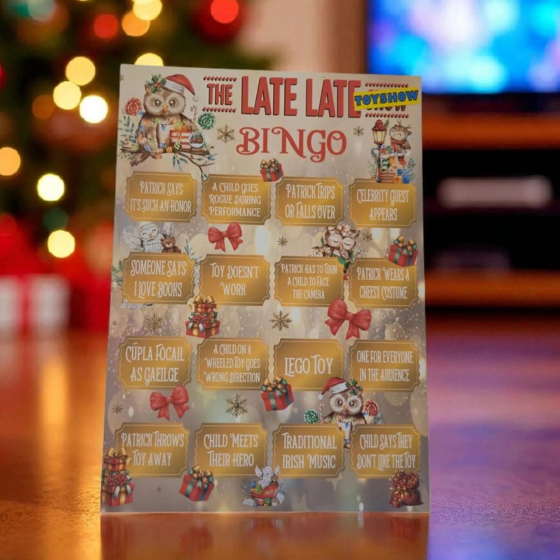 Late Late Toy Show Bingo Card -A4