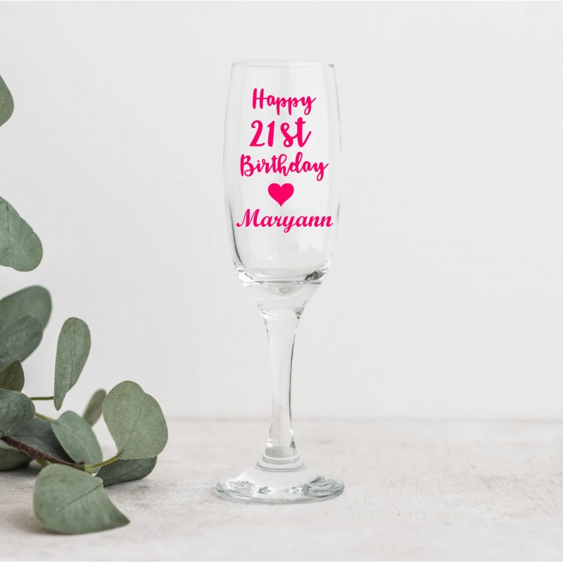 Personalized Birthday Champagne Glass