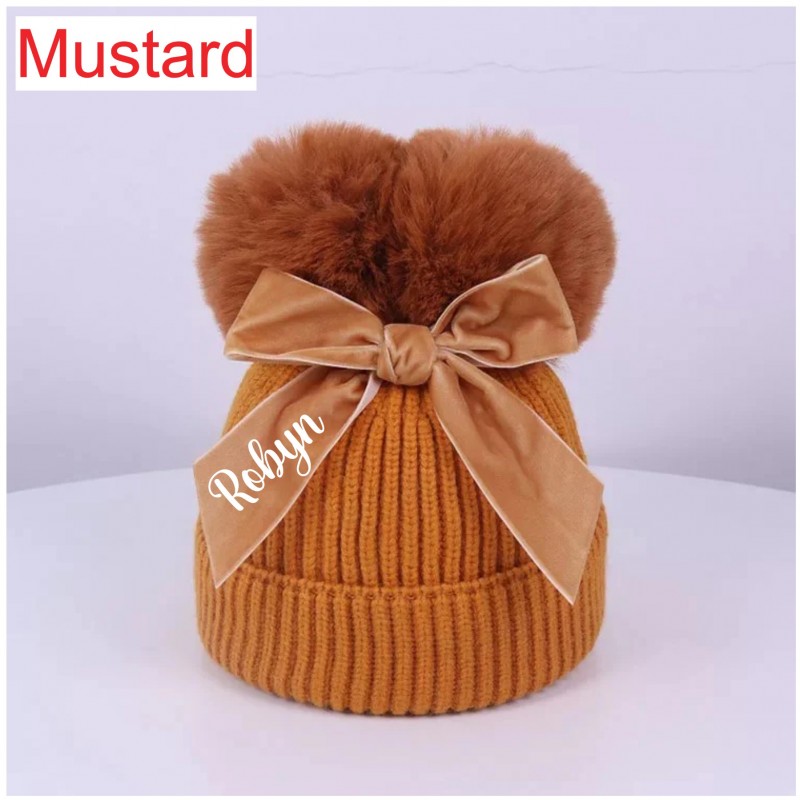 Personalised Luxury Double Pom Hats... Personalised Luxury Double Pom Hats...