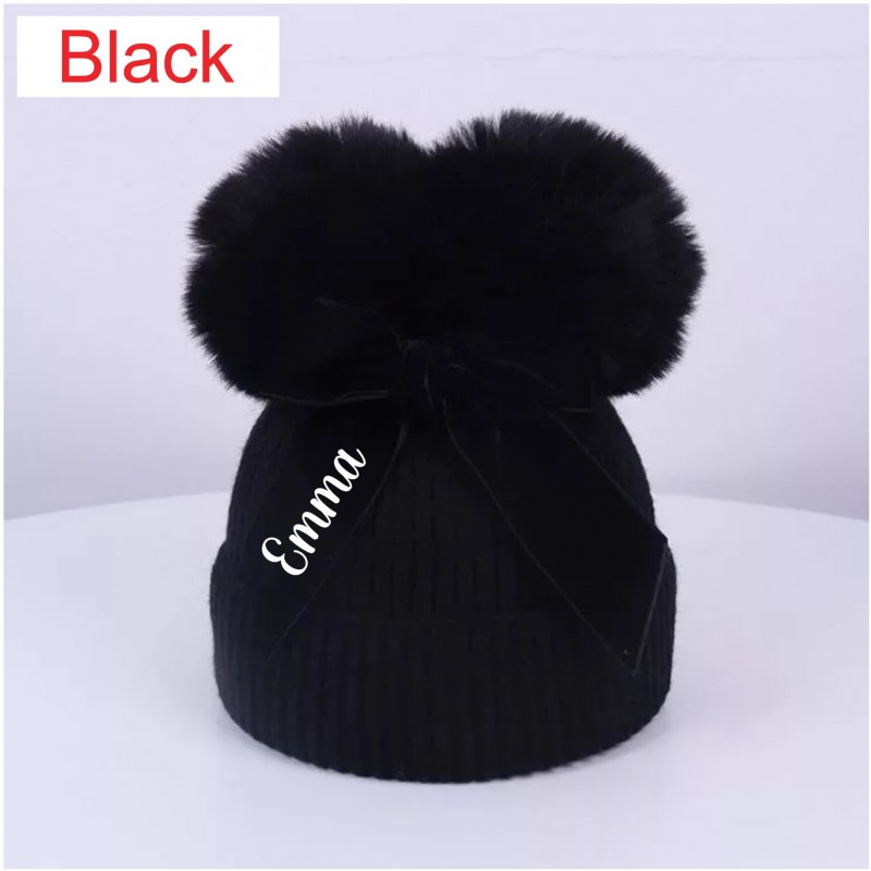 Personalised Luxury Double Pom Hats... Personalised Luxury Double Pom Hats...