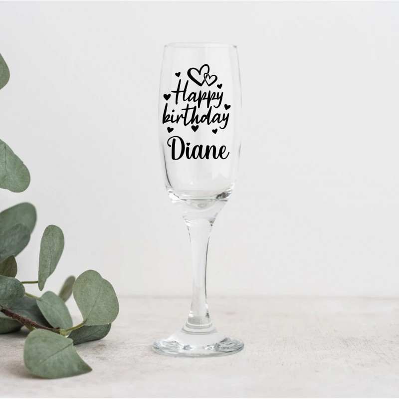 Personalized Birthday Champagne Glass'