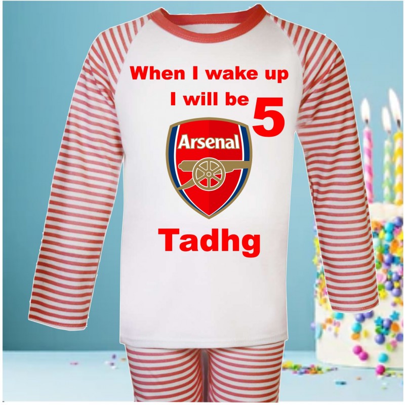 Personalised Arsenal Birthday Pyjamas