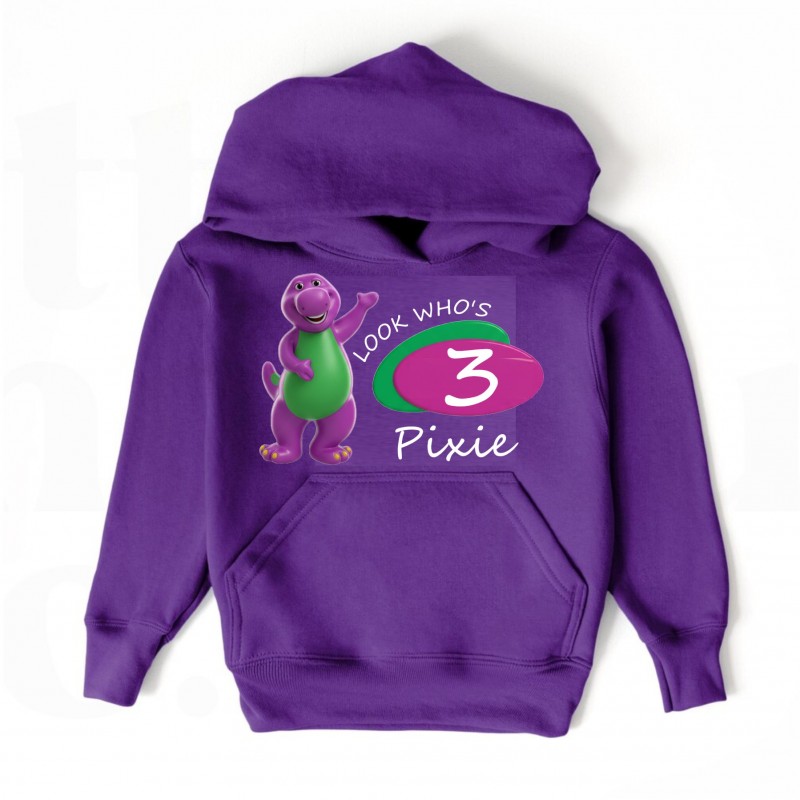 Personalised Barney Birthday Hoodie...