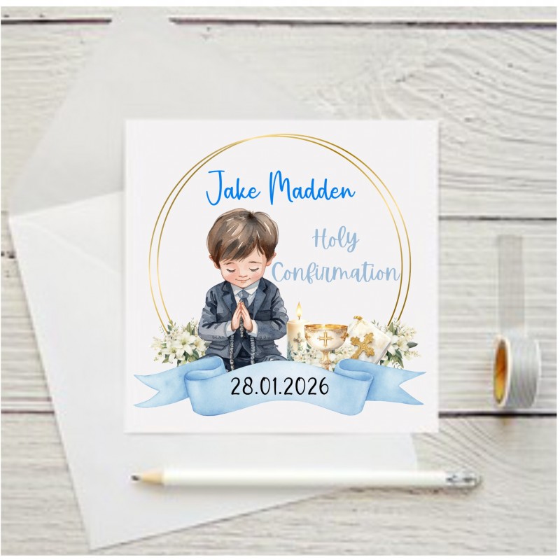 Personalised Confirmation Card Boy