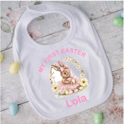 My First Easter Bib pink/blue