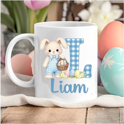 Personalised Blue Bunny Mug