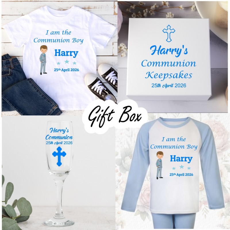 Personalised Communion Gift box Blue