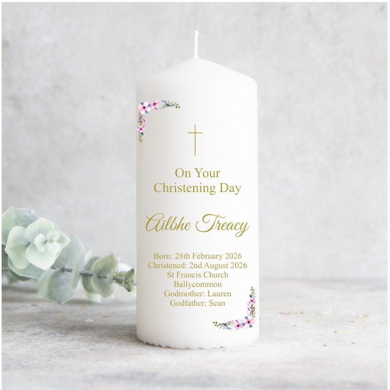 Personalized Christening Candle