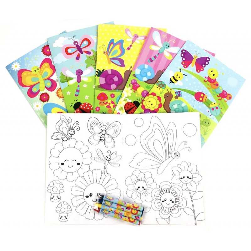 Spring Coloring Books with Crayons